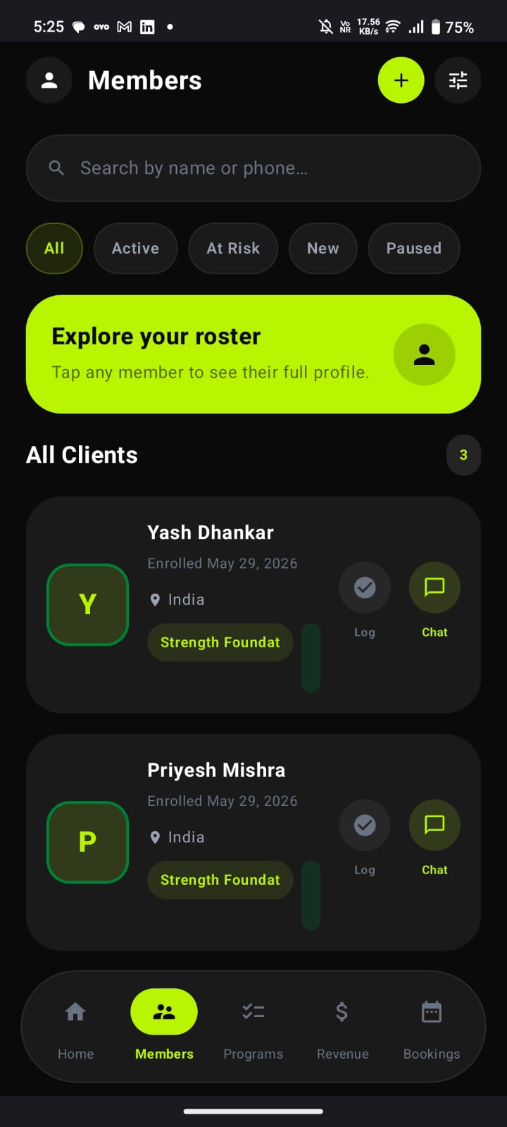 Coach members roster